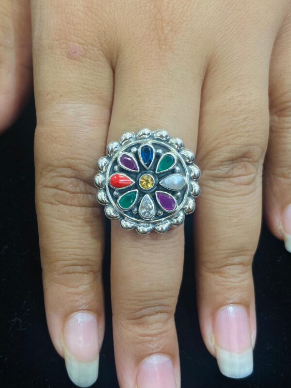 95.5 Silver Gini Naboratno Finger Ring (Adjustable)