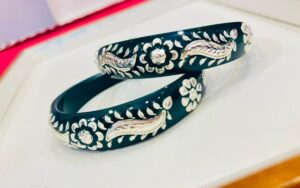 99.5 pure silver FloraLeaf Green Bracelet Pola