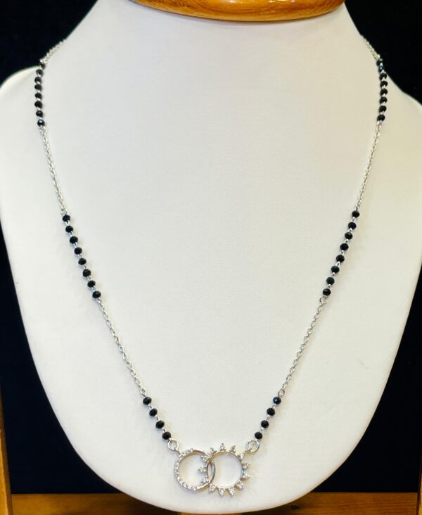92.5 Pure Silver Double Circle Mangalsutra