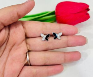 92.5 pure Silver Black Stone Butterfly Tops