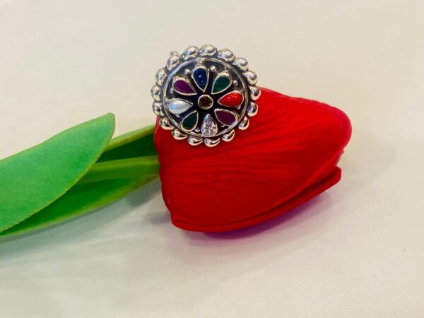 95.5 Silver Gini Naboratno Finger Ring (Adjustable)