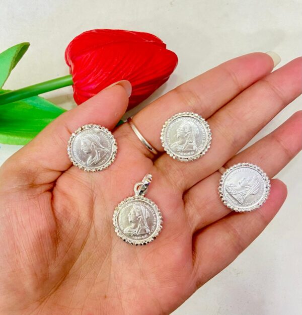 95.5 Pure Silver Gini Pendant With Earrings and FingerRing(CN 13-89)