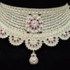 92.5 pure Silver minekari designer choker cum necklace (no ear ring)