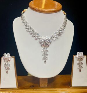 92.5 Pure Silver Tentul Leaf Necklace (CN15)