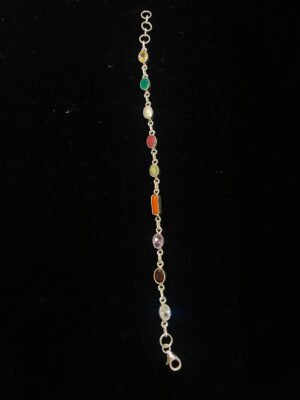 92.5 Pure Silver Navaratna Bracelet