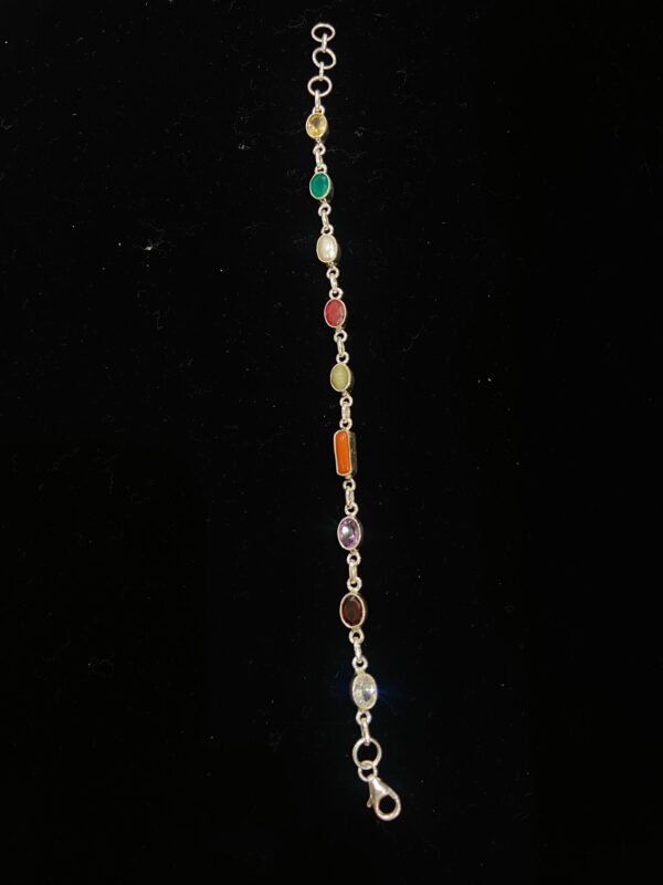 92.5 Pure Silver Navaratna Bracelet