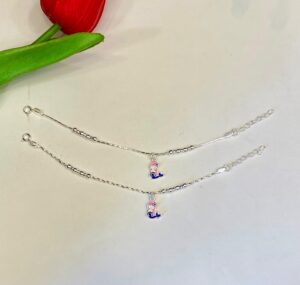 92.5 Hallmark Silver Mermaid Designer Baby Payal