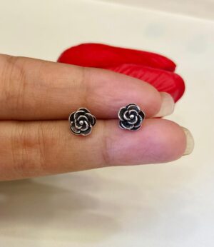 92.5 Pure Silver Rose Earrings