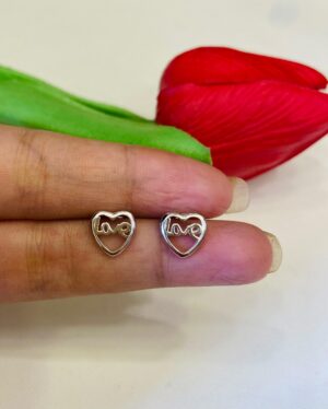 92.5 Pure Silver Heart Shape Design Earrings