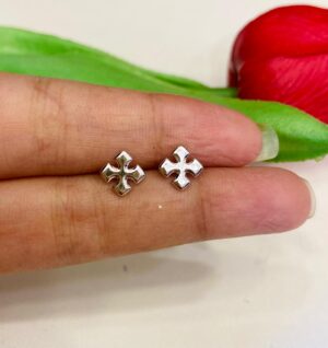 92.5 Pure Silver Cross Arrow Design Earrings