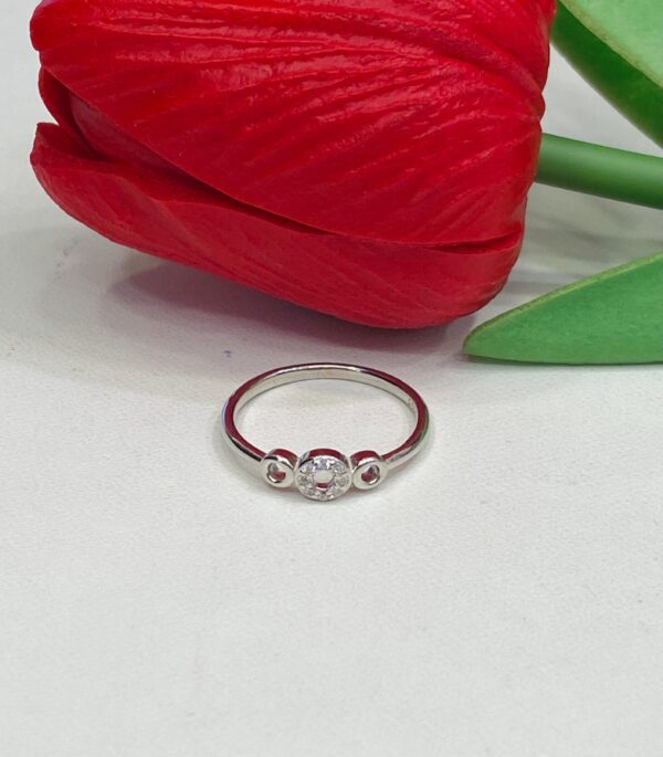 92.5 Silver Tripple Round Shape Finger Ring (Size-11)