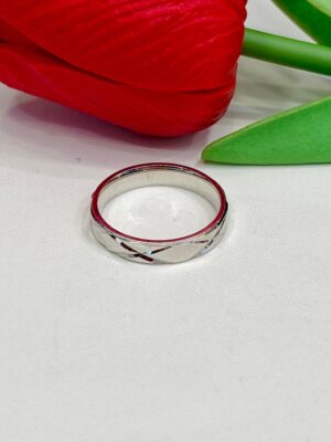 92.5 Silver Barfi Shape Thumb Ring (Size-18)