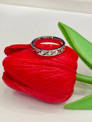 92.5 Silver  Cross Desgin Finger Ring(Size-15)