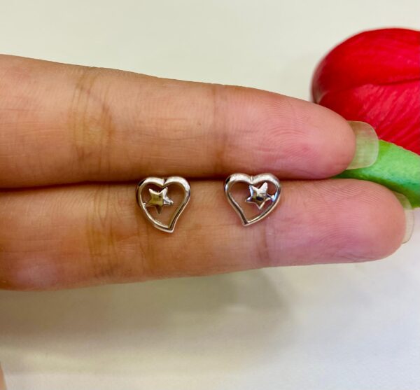 92.5 Pure Silver Love Star Earrings