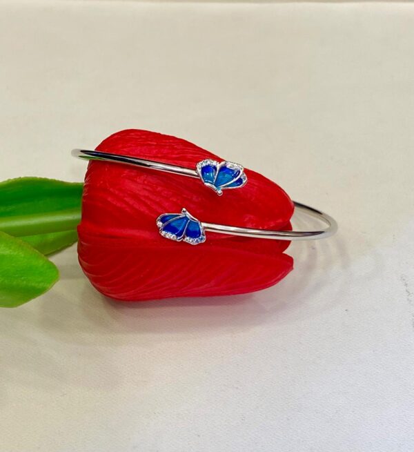 92.5 Pure Silver Adjsutable Butterfly Bracelet