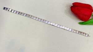 92.5 Pure Silver Box Shape Chain Bracelet