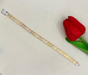 92.5 Pure Silver Gold Plated Chain Bracelet