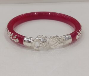 92.5 Pure Silver Peacock Shape Kolka Bracelet Pola (Single)