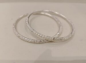 92.5 Pure Silver Monipuri Bangle (Pair) (Size-26) (CN18)