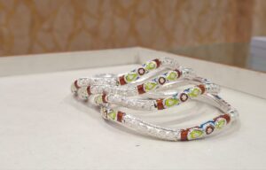 WhatsApp Image 2025-10-25 at 4.46.48 PM 92.5 Pure Silver Minakari Monipuri beki Bangle(Pair) (Size-26) (CN62)