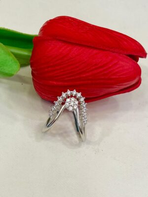 WhatsApp Image 2025-10-29 at 12.20.20 PM 92.5 Silver Dubble Line Flower Shape V- Finger Ring