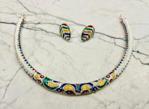 WhatsApp Image 2025-11-10 at 7.10.38 PM 92.5 Pure Silver Minakari Kolka Design Manipuri Hasuli