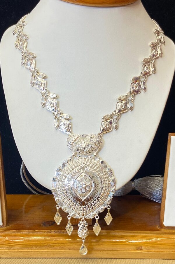 92.5 Pure Silver Barfi Shape Floral Design Sitahar (CN31)