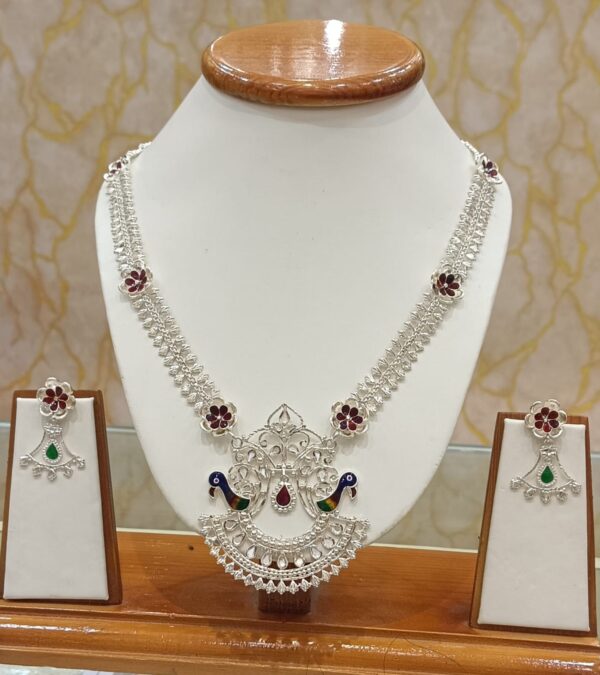 92.5 Pure Silver Peacock Design Minakari Sitahar (CN35)