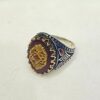 92.5 Silver Deep Brown Stone Antique Finger Ring (Size-22) (CN 14)