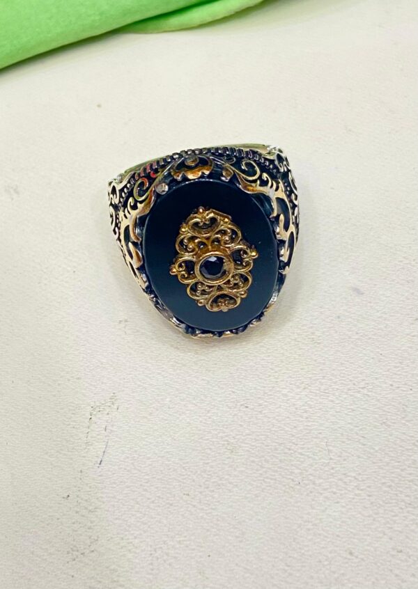 WhatsApp Image 2025-11-19 at 5.58.11 PM 92.5 Silver Small Blue Stone Antique Finger Ring (Size-23) (CN 15)