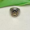 WhatsApp Image 2025-11-19 at 6.03.05 PM 92.5 Silver Crown Shape Blue Antique Finger Ring (Size-19) (CN 13)