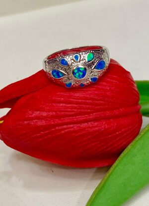 WhatsApp Image 2025-11-19 at 6.17.33 PM 92.5 Silver Blue Drop Shape Finger Ring (Size-17)