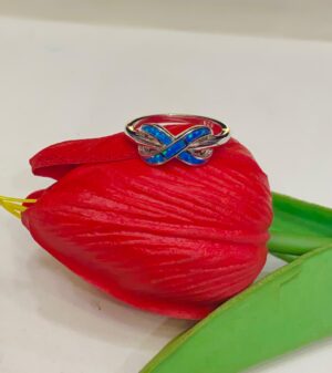 WhatsApp Image 2025-11-19 at 6.19.06 PM 92.5 Silver Blue Opal Cross Design Finger Ring (Size-14.5)