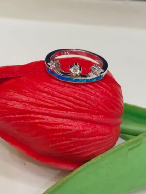 WhatsApp Image 2025-11-19 at 6.21.47 PM 92.5 Silver Blue Opal Crown Shape Finger Ring (Size-14.5-17)