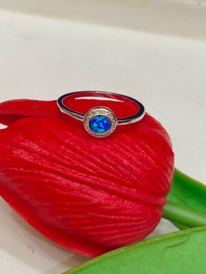 WhatsApp Image 2025-11-19 at 6.24.49 PM 92.5 Silver Blue Opal Stone Round Shape Finger Ring (Size-17)