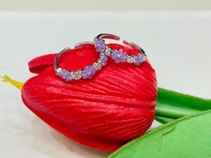 WhatsApp Image 2025-11-19 at 6.29.43 PM 92.5 Silver Purple Minekari Floral Shape Toe Ring (Pair)