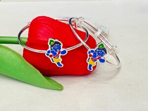 92.5 Pure Silver Lord Krishna Design Baby Bangles (CN 14)