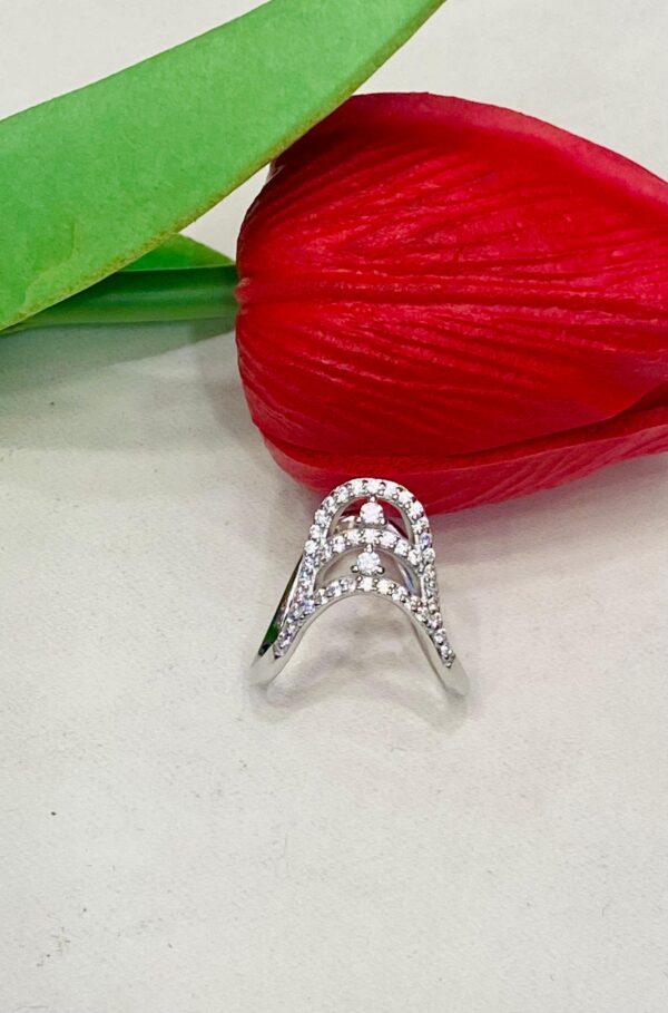 WhatsApp Image 2025-11-20 at 1.50.42 PM 92.5 Silver Two Layer Dot Design V Finger Ring