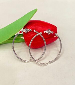 92.5 Pure Silver ball Design Baby Bracelet cum Bangles