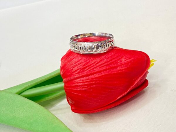 92.5 Silver Dot Shape Thumb Ring (Size-15-17-27)