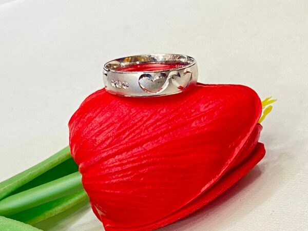 92.5 Silver Bauti Shape Heart Design Thumb Ring (Size-25)