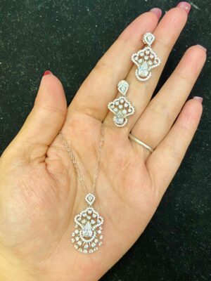 WhatsApp Image 2025-11-22 at 4.43.03 PM 92.5 Pure Silver Drop Shape Kolka Design Chain Pendant With Earrings