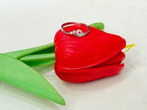 92.5 Silver Beautiful Kolka Shape Finger Ring (Size-11)