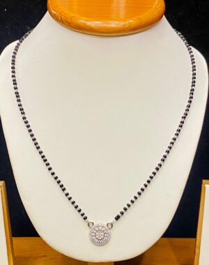 92.5 Pure Silver Round Shape Locket Mangalsutra