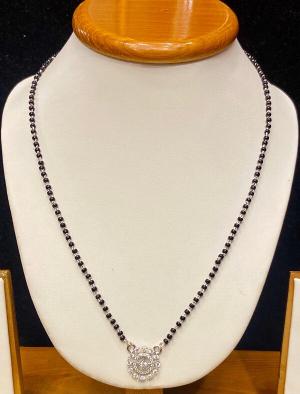 92.5 Pure Silver Circle Design Mangalsutra