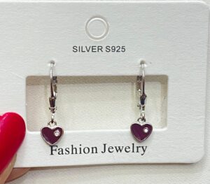 WhatsApp Image 2025-11-24 at 6.52.32 PM 92.5 Pure Silver Hanging Coffee Small Heart Shape Earrings