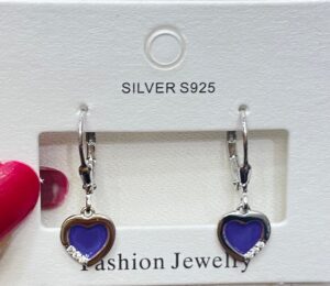 WhatsApp Image 2025-11-24 at 7.08.19 PM 92.5 Pure Silver Hanging Purple Heart Shape Earrings