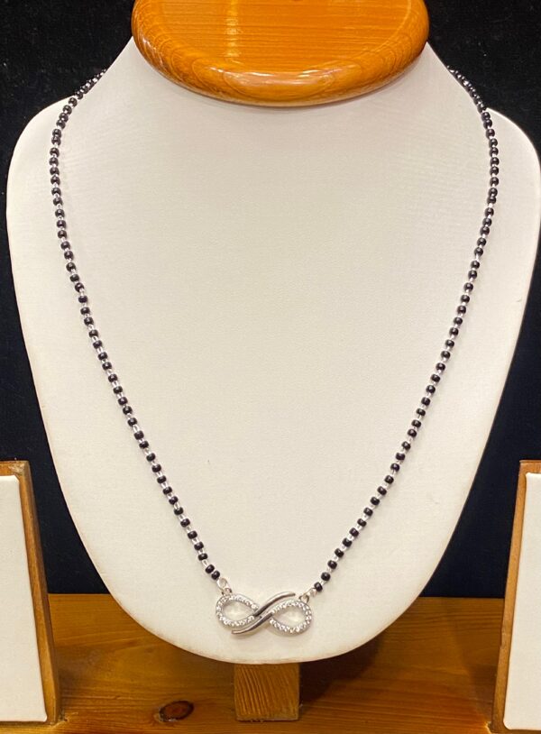 92.5 Pure Silver Double Line Infinity Design Mangalsutra
