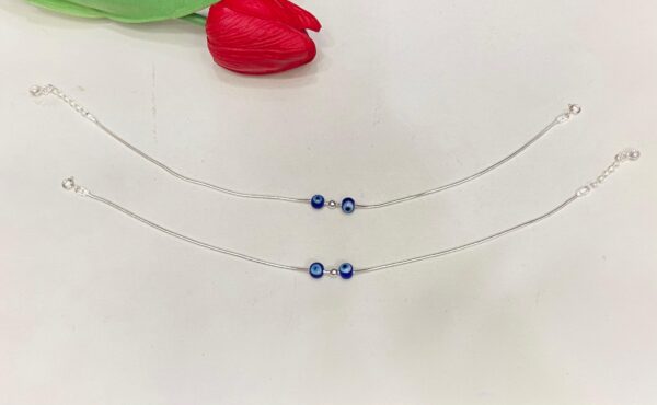 92.5 Pure Silver Double Evel Eye Design Payal (CN 9)