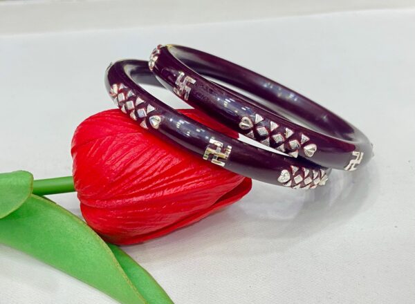 WhatsApp Image 2025-11-25 at 11.11.16 AM 99.5 Pure Silver Swastik Design Dark Maroon Partilica Ruli Pola